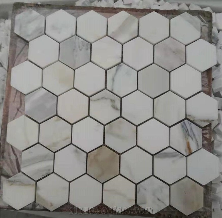 Bianco Carrara Honeycomb Mosaic Wall Floor Tiles