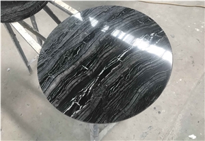 Black/Grey Silver Wave Marble Interior Table Tops
