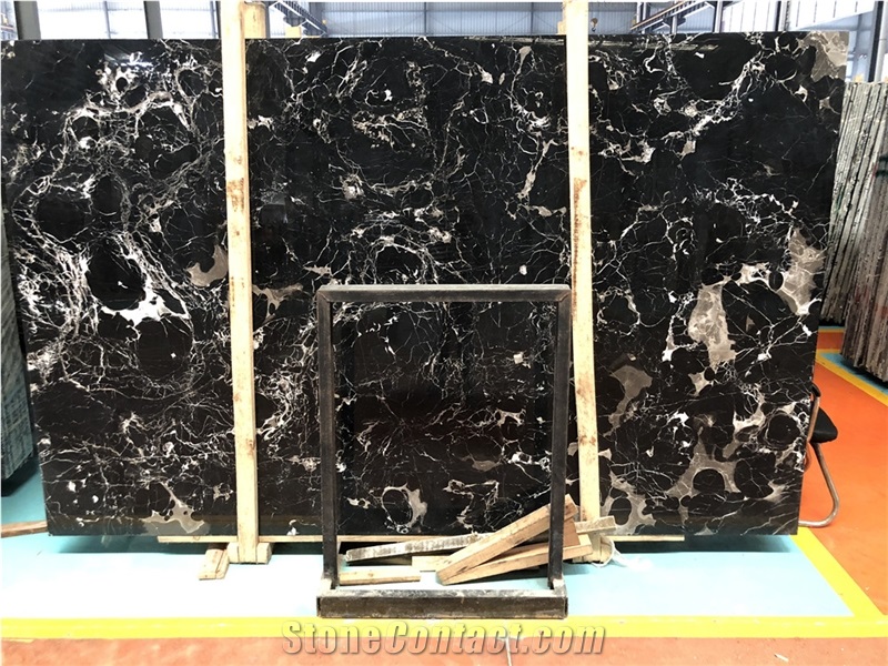 Black Ice Dapple Marble Slabs Floor Wall Tiles