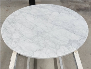 Carrara White Marble Tea Table Top for Hotel Home