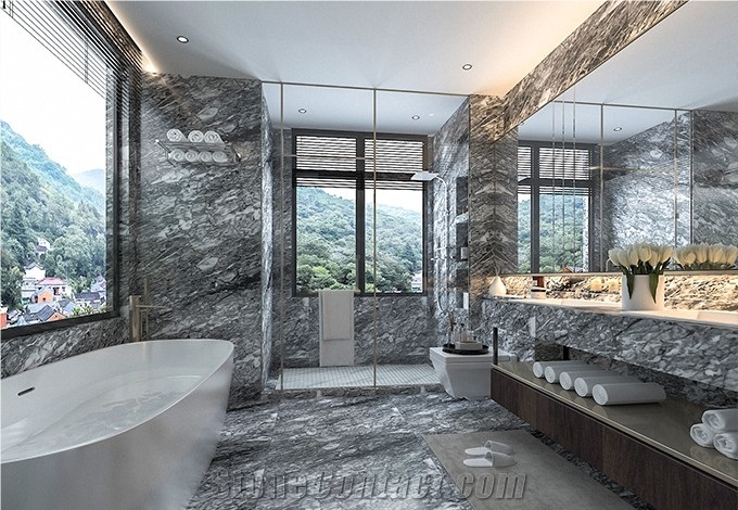 Charon Grey Marble for Bathroom Floor Wall Decor