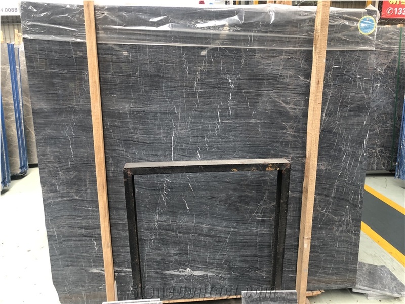China Black Wood Vein Marble Slab for Floor Wall