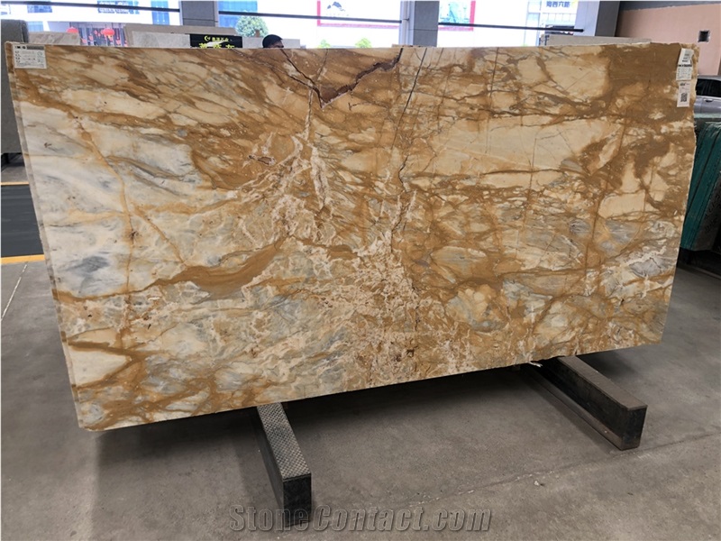 Gold Giallo Siena Marble Slab for Wall Floor Decor