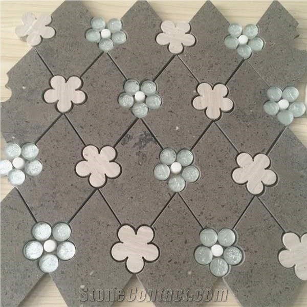 Good Sale Marble Flower Shaped Water Jet Mosaic