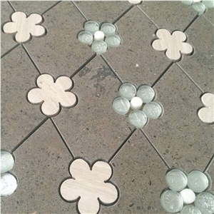 Good Sale Marble Flower Shaped Water Jet Mosaic