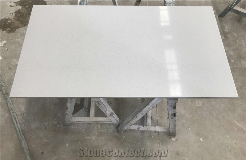 Soothing Grey White Quartz Stone Desk Countertop