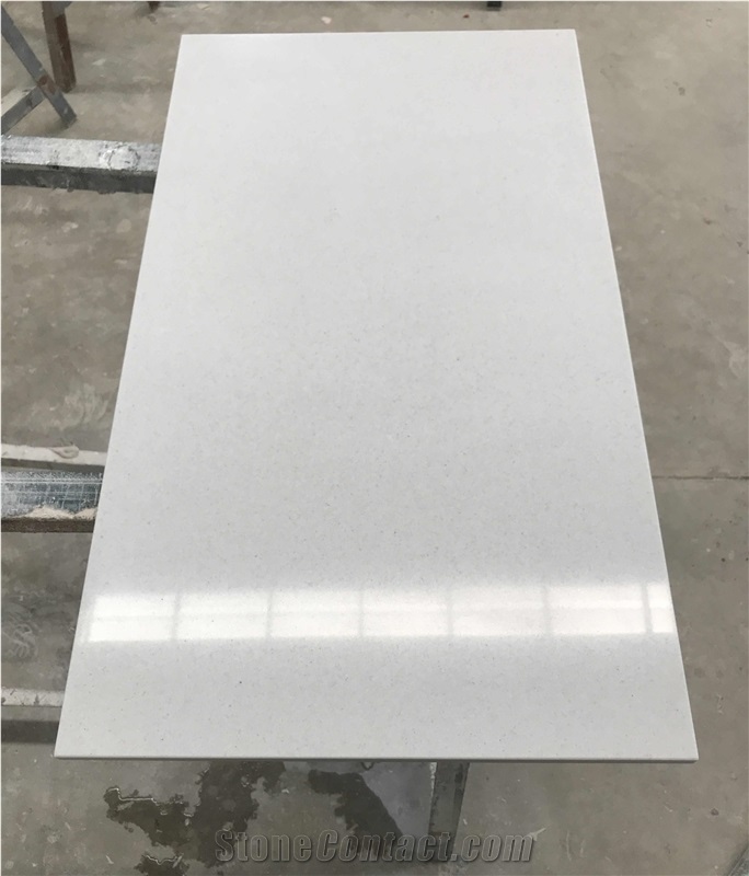 Soothing Grey White Quartz Stone Desk Countertop