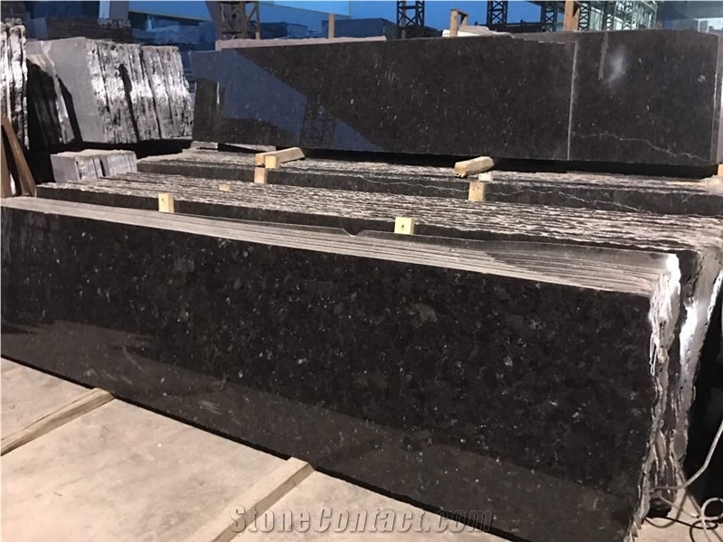 Angola Silver Black Granite Polished Big Slab Tile
