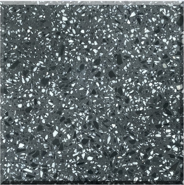 Black Terrazzo Artificial Stone Polished Tiles