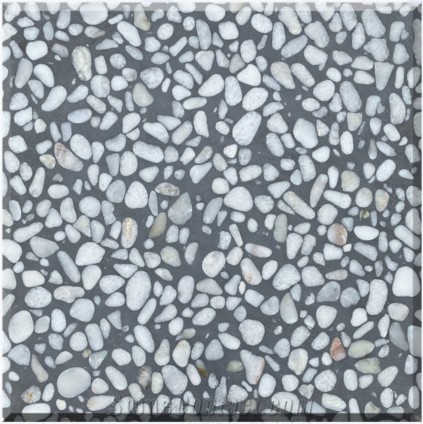 Black Terrazzo Artificial Stone Polished Tiles