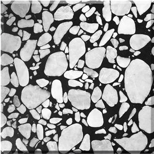 Black Terrazzo Honed Artificial Stone Tiles &Slabs