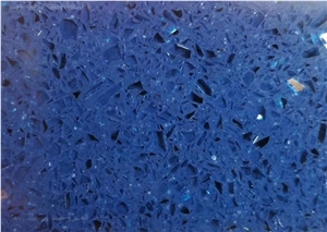 Blue Artificial Stone Polished Quartz Slab for Countertop