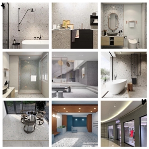 China Grey Terrazzo Polished Bathroom Tiles