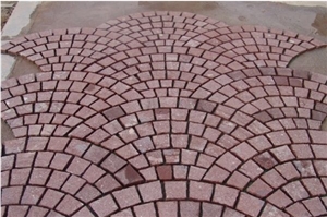 China Red Porphyry Bushhammered Pavers Floor Tile
