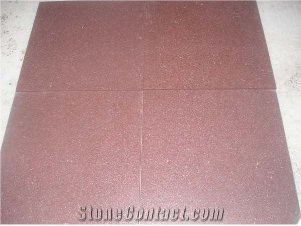 China Red Porphyry Honed Pavers Floor Covering