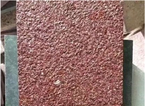 China Red Porphyry Honed Pavers Floor Covering