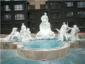 China White Marble Polished Fountain Water Feature