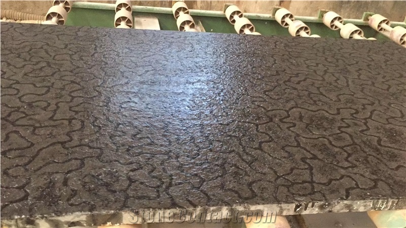 Chinese Black Oracle Marble Polished &Antique Tile