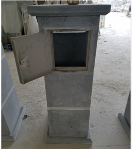 Chinese Blue Limestone Honed Letter Box ,Mailbox