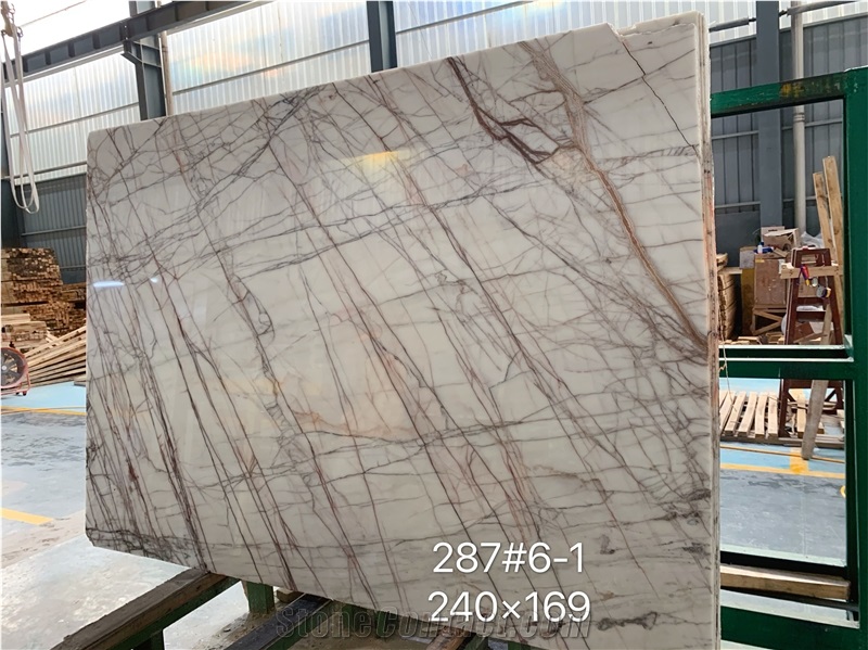 Chinese Milas Lilac White Marble Polished Slabs
