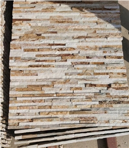 Chinese Yellow Quartz Feature Wall Cultured Stone