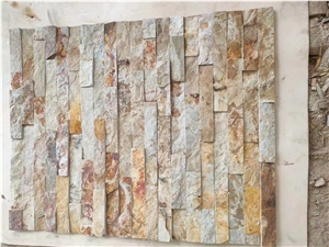 Chinese Yellow Quartz Feature Wall Cultured Stone