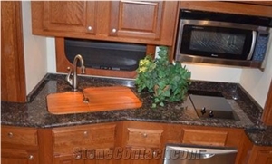 Ctar Ruby Brown Granite Polished Kitchen Worktops