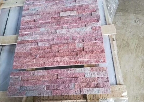 Dark Pink Split Ledgestone Exposed Wall Stone