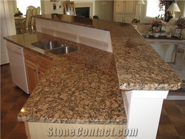 Giallo Fiorito Gold Granite Kitchen Countertops