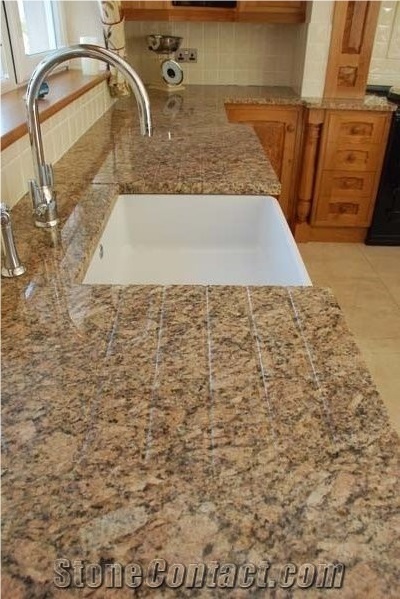 Giallo Fiorito Gold Granite Kitchen Countertops