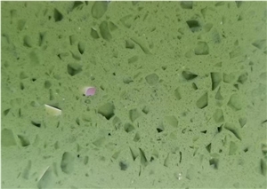 Green Artificial Stone Polished Quartz for Countertop