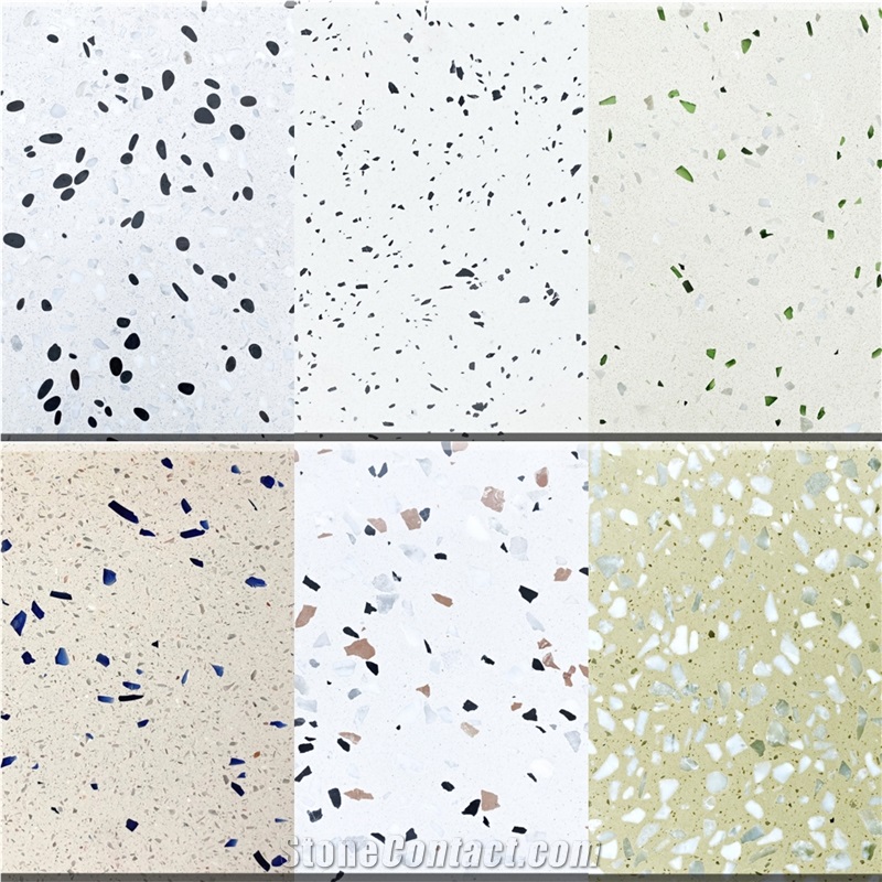 Green Terrazzo Polished Wall Covering Tiles