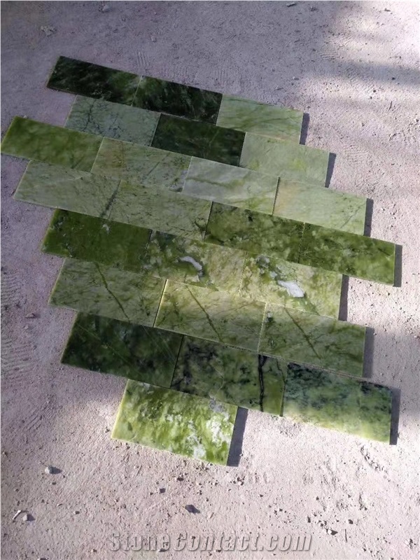 Ming Green Marble Mosaic Tile Dandong Green Polished Mosaic