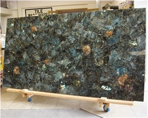 Natural Labradorite Blue Semiprecious Stone Slab