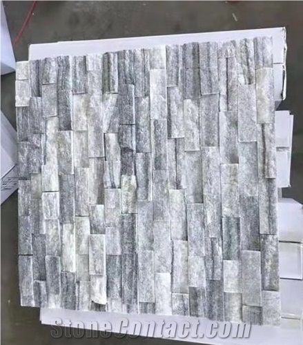 Natural White and Grey Quartzite Cultured Stone
