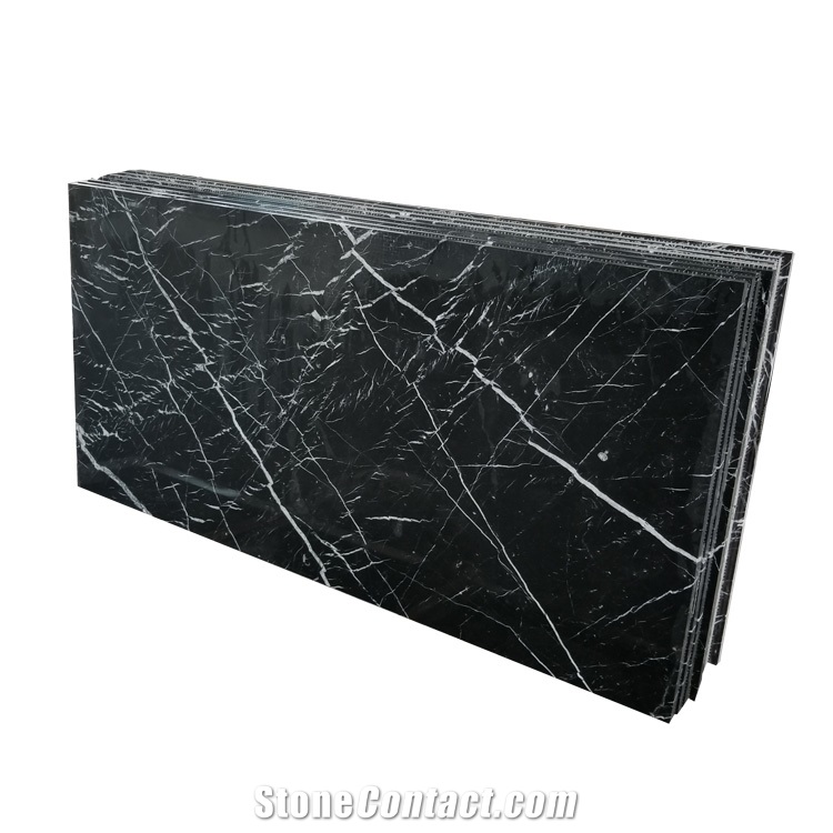 Nero Black Marquina Marble Slabs Tiles