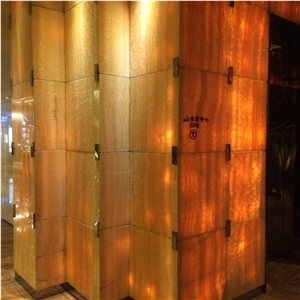 Orange Onyx Polished Wall Cladding Interior Design