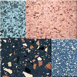 Pink Terrazzo Artificial Stone Polished Tiles
