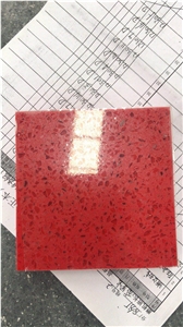 Red Artificial Stone Polished Quartz Tiles &Slabs