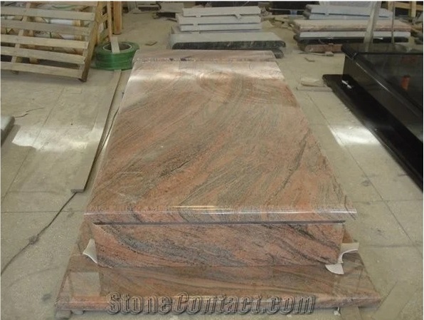 Red Multicolor India Granite Polished Monuments