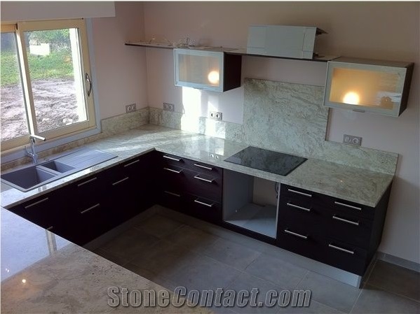 Srilanka White Granite Polished Kitchen Countertop