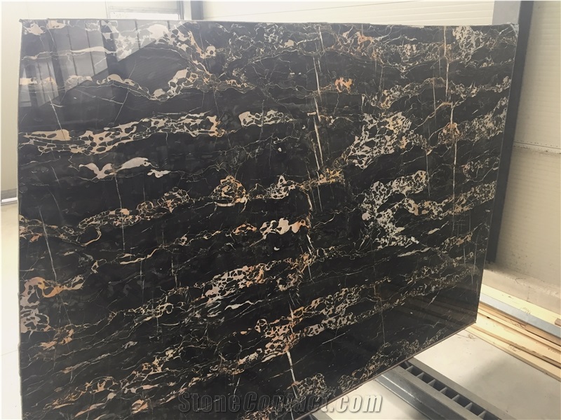 Nero Portoro Marble Slabs Italy