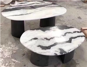 Panda White Marble Table Tops