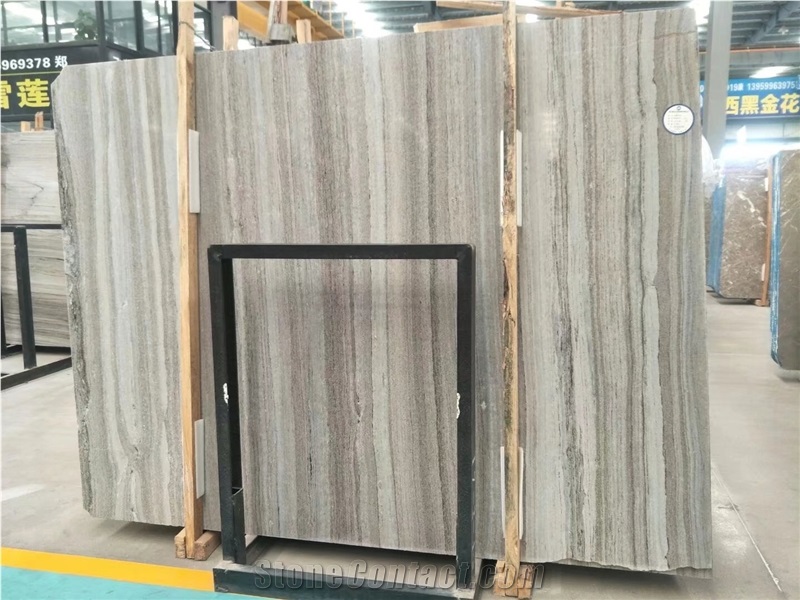 Crystal White Wooden Vein Marble Slabs