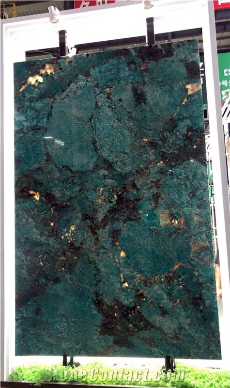 New Verde Amazonita Dark Green Granite Slab Tile