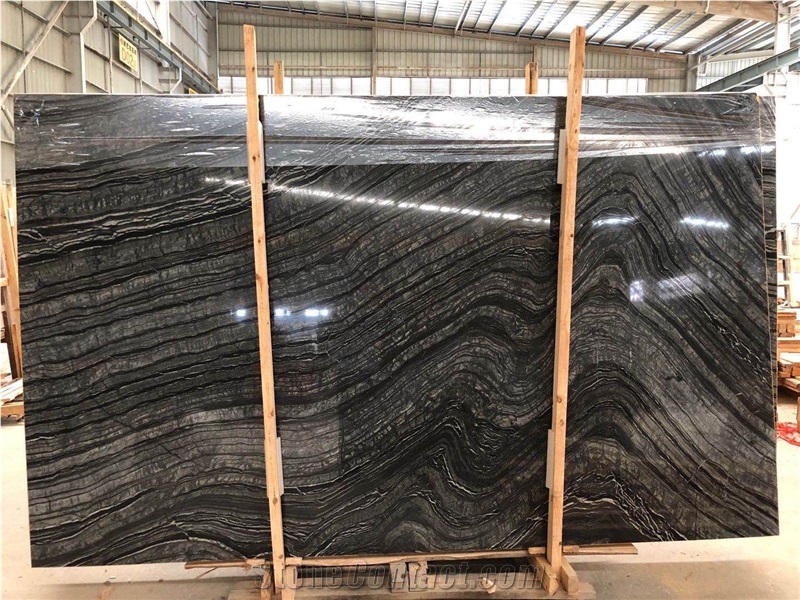 Black Wooden China Black Forest Marble