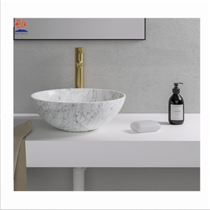 Cheap White Carrara Marble Basin for Bathroom