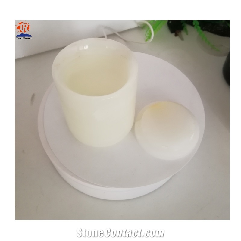 Marble Onyx Candle Holder Candle Jar with Lid