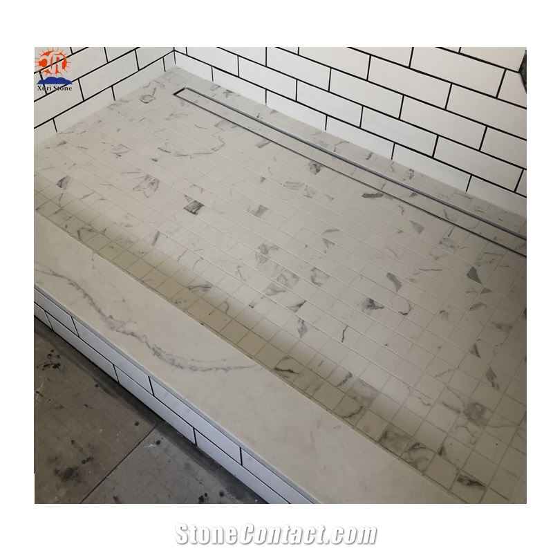 Quartz Stone Base Shower Tray Bathroom Floor Tile