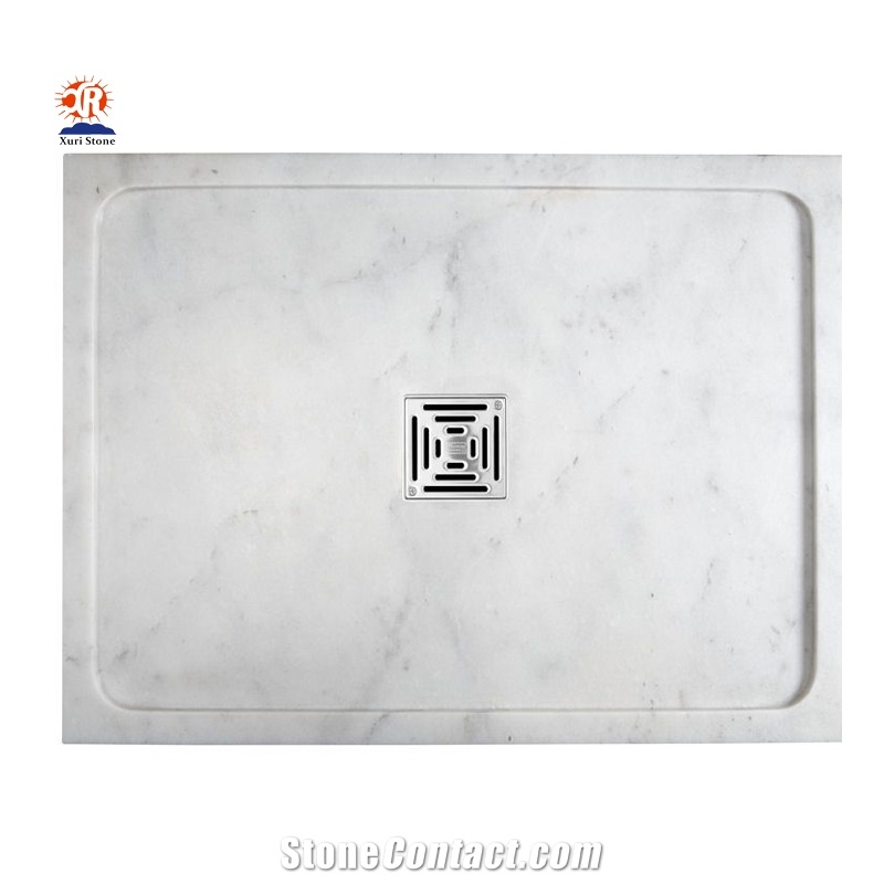 White Calacatta Marble Stone Resin Shower Trays